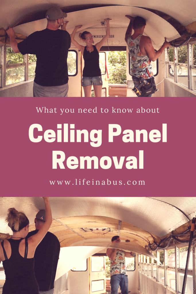 remove ceiling panels bus conversion